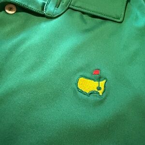 Masters Peter Millar Green and Yellow Polo Shirt